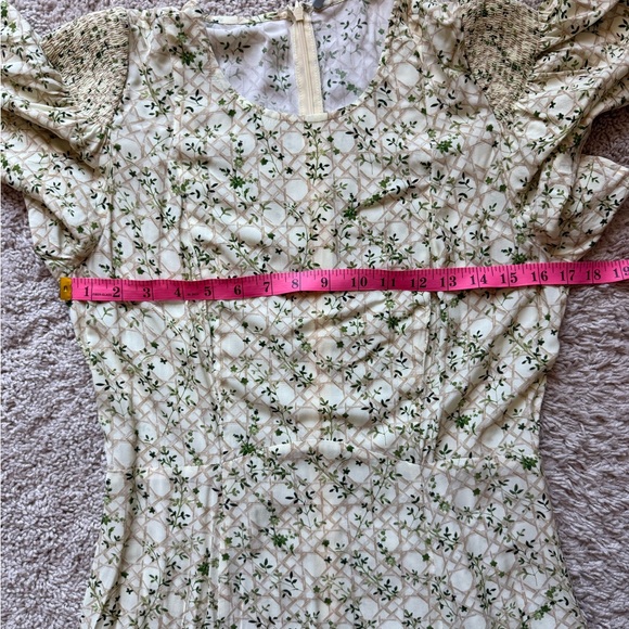 NWT Small Hill House Home The Dominque Dress in Basketweave Vine, Yellow - Picture 9 of 11